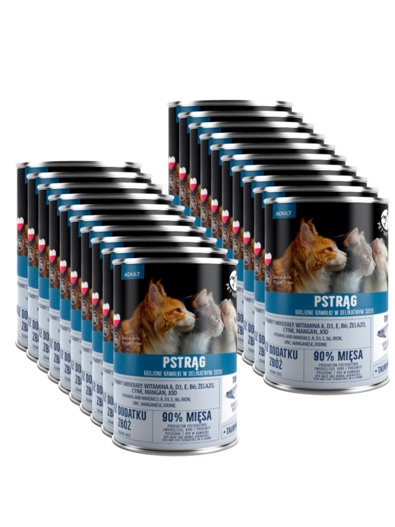 PetRepublic kawałki w sosie z pstrągiem 20x400g dla kota
