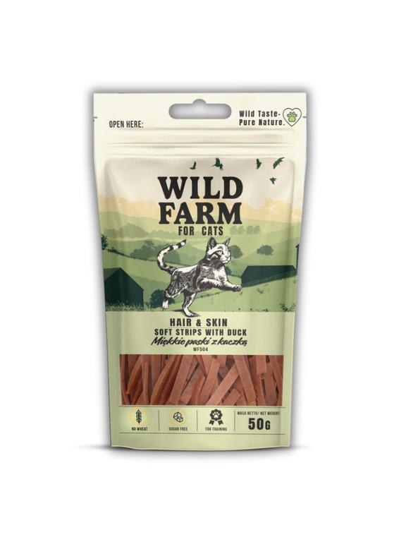 WILD FARM hair&skin miękkie paski z kaczki 50g przysmak dla kota