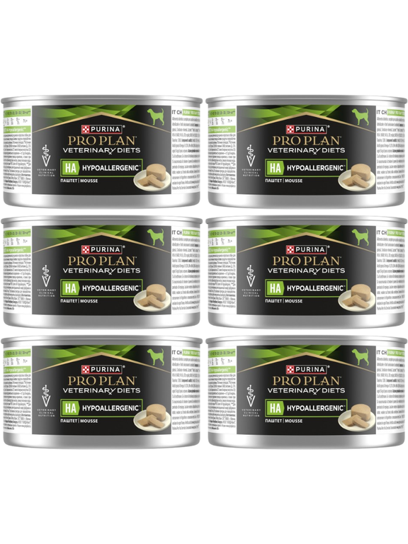 PRO PLAN Veterinary Diets HA Hypoallergenic Karma mokra dla psa mus 6x195g