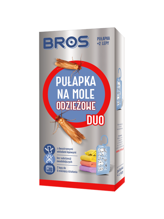 BROS PUŁAPKA NA MOLE ODZIEŻ. DUO+2 WKŁADY