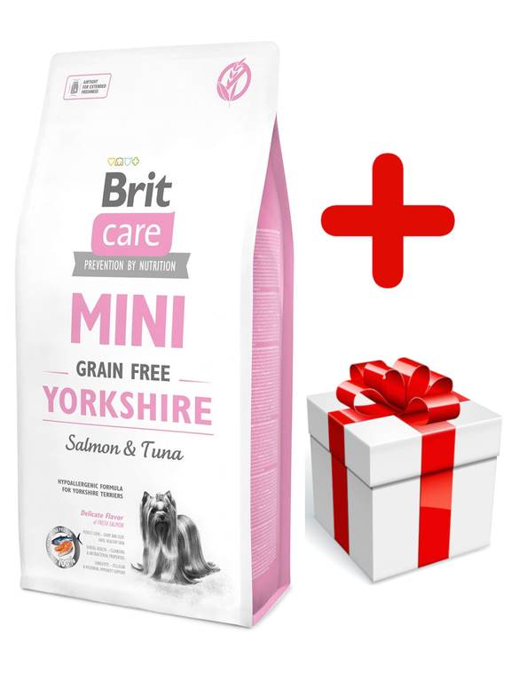 BRIT CARE Mini Grain-Free Yorkshire 7kg + niespodzianka dla psa GRATIS!