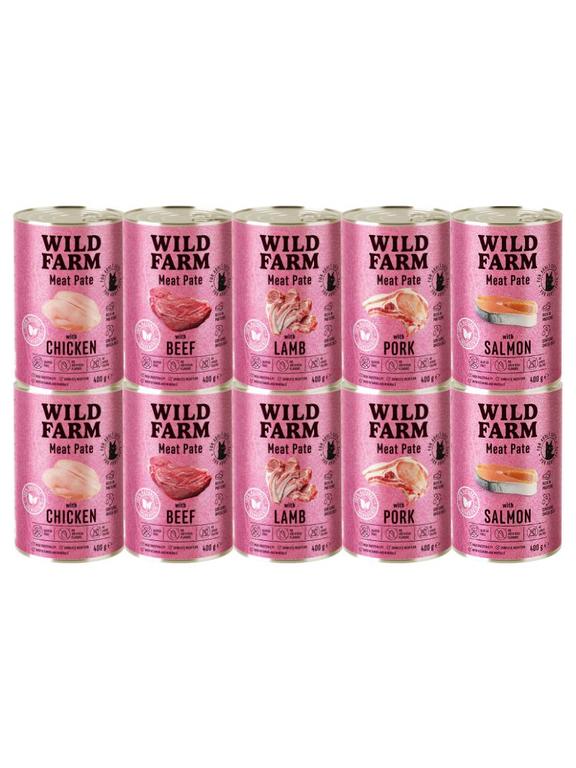 WILD FARM Pate Mix smaków 10x400g