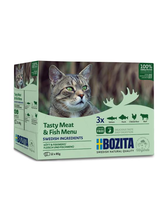 BOZITA Multibox mięsne i rybne kawałki w galaretce (12X85g)