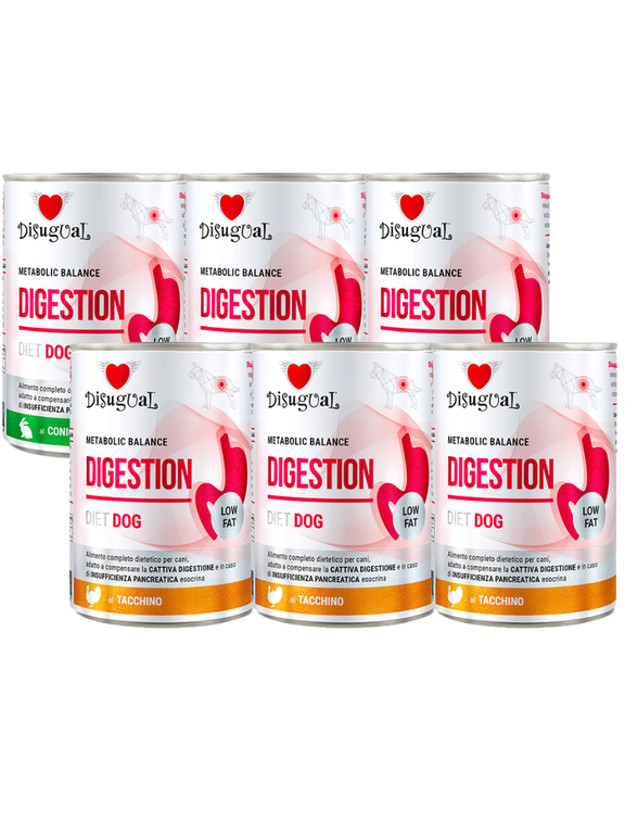 Disugual Karma mokra dla psa Weterynaryjna DIGESTION Indyk/Królik (dorosły) 6x400g