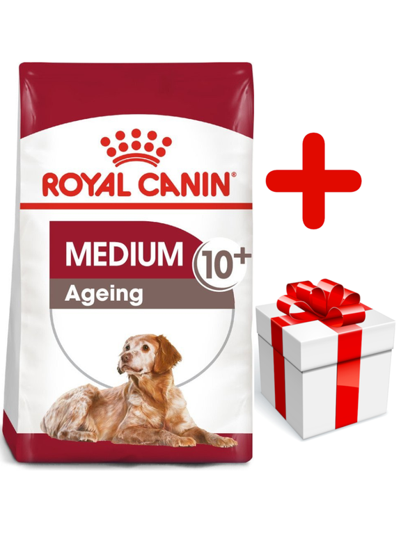 ROYAL CANIN Medium Ageing 10+ 15kg karma sucha dla psów dojrzałych po 10 roku życia, ras średnich + niespodzianka dla psa GRATIS!