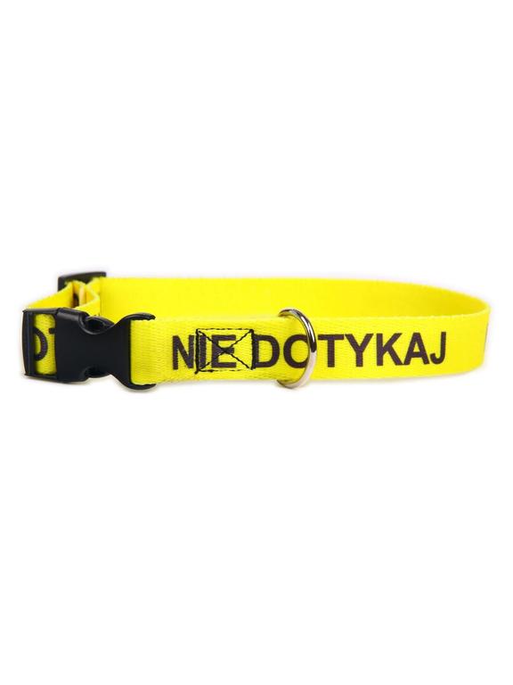 DogStuffs Obroża NIE DOTYKAJ z plastikową klamrą 25mm/34-60cm