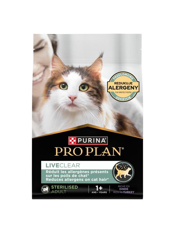 PRO PLAN LiveClear Karma dla dorosłych kotów po zabiegu sterylizacji bogata w indyka 2,8 kg/Opkowanie uszkodzone (9062)