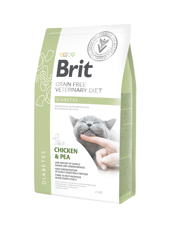 Brit gf veterinary diets cat diabetes 2kg