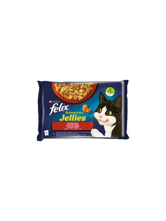 FELIX Sensations Jellies Karma dla kotów wiejskie smaki w galaretce 4x85g