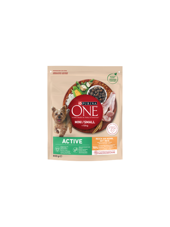 PURINA ONE Mini Active Kurczak, ryż - sucha karma dla psa - 800g /  / Opakowanie uszkodzone (8675) !!!