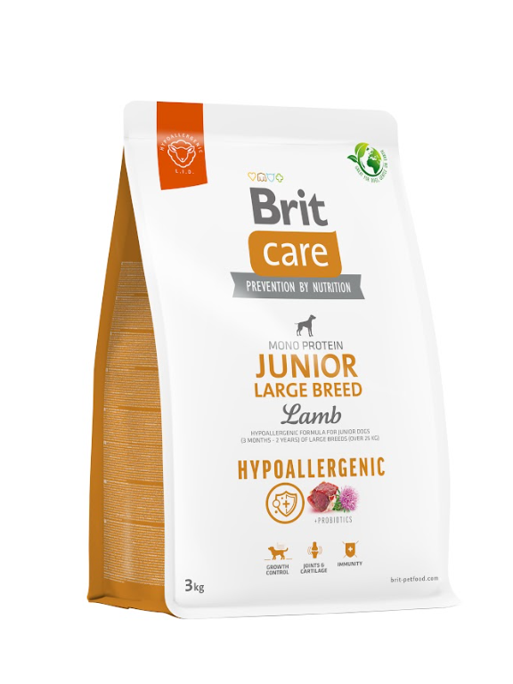 BRIT CARE Dog Hypoallergenic Junior Large Breed Lamb 3kg