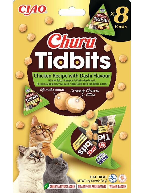 INABA Cat Churu Tidbits - kurczak z bulionem Dashi 8x12g