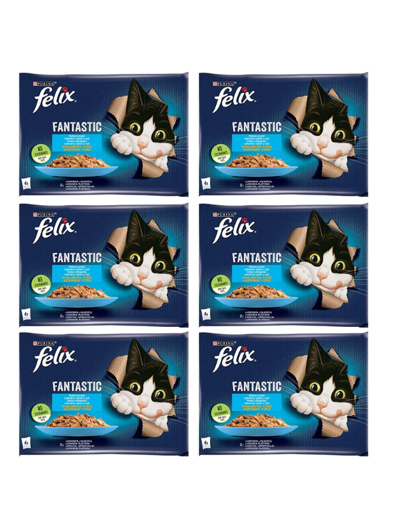 FELIX Rybne Smaki w galaretce z łososiem i gładzicą  12x(4x85g)