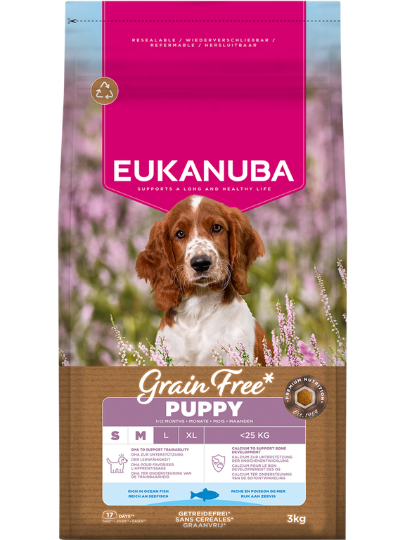 EUKANUBA Puppy&Junior Small/Medium Grain Free 3kg