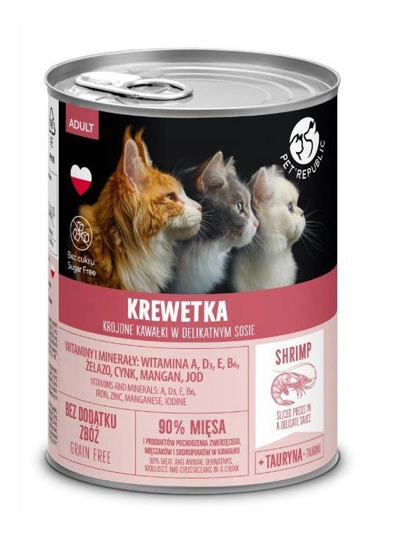 PetRepublic kawałki w sosie z krewetką 20x400g dla kota