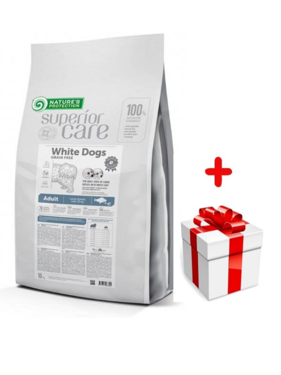 NATURES PROTECTION Superior Care Grain Free White Fish Adult Large Breeds 10kg + niespodzianka dla psa GRATIS!