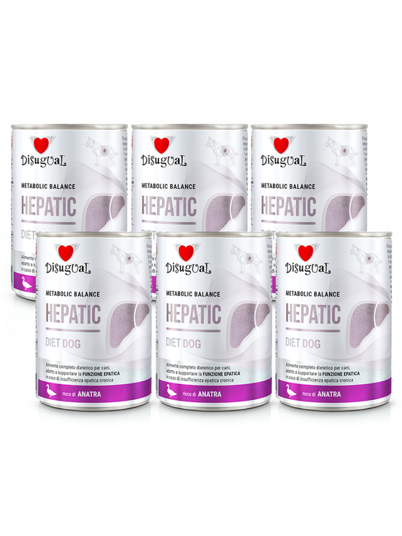 Disugual Karma mokra dla psa Weterynaryjna HEPATIC Kaczka (dorosły) 6x400g