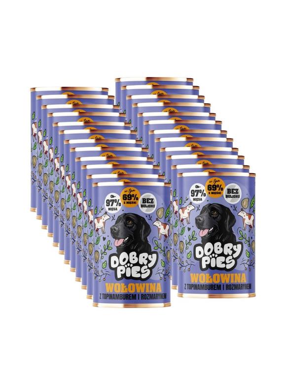 Dobry Pies Wołowina z topinamburem i rozmarynem 24x400g