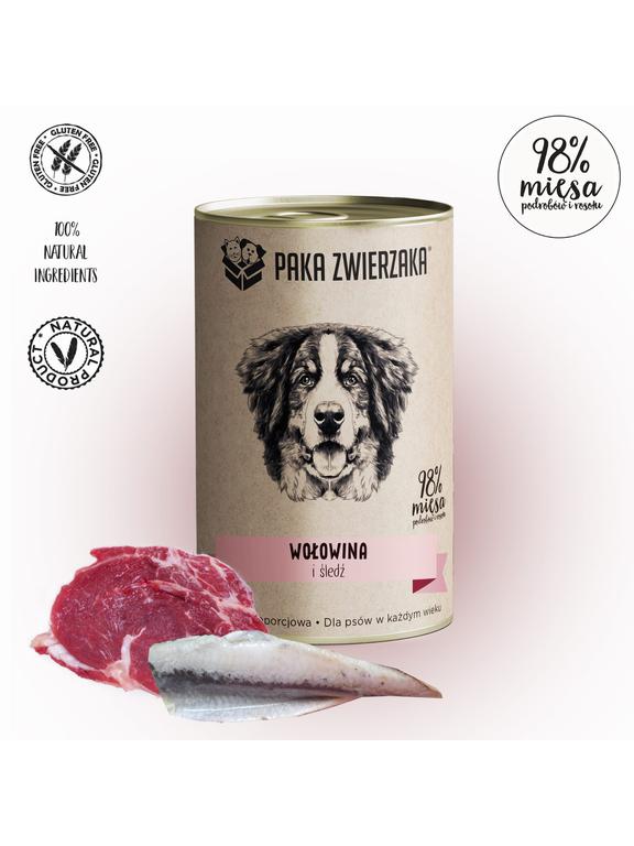 Paka Zwierzaka Wołowina i śledź  (400g)