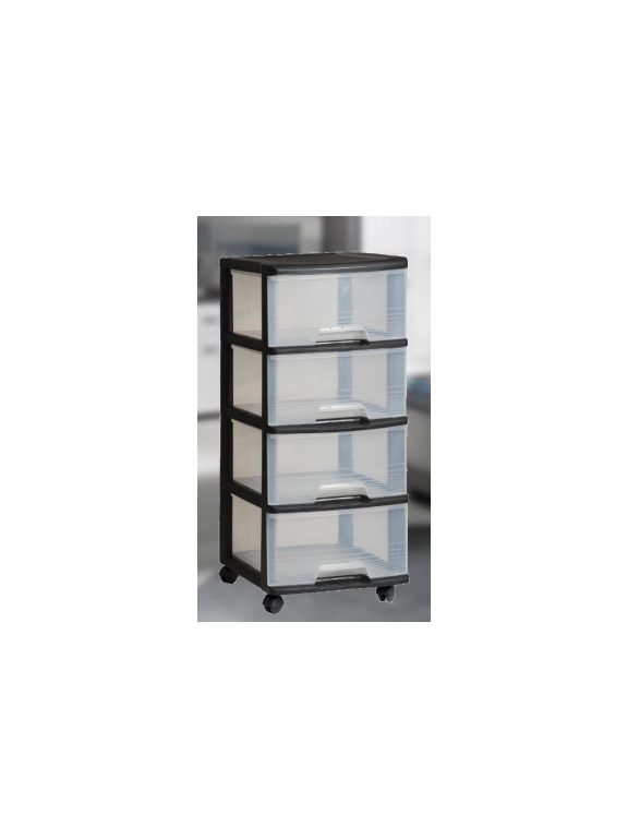 Curver Regał do przechowywania (4 x 20L) czarny