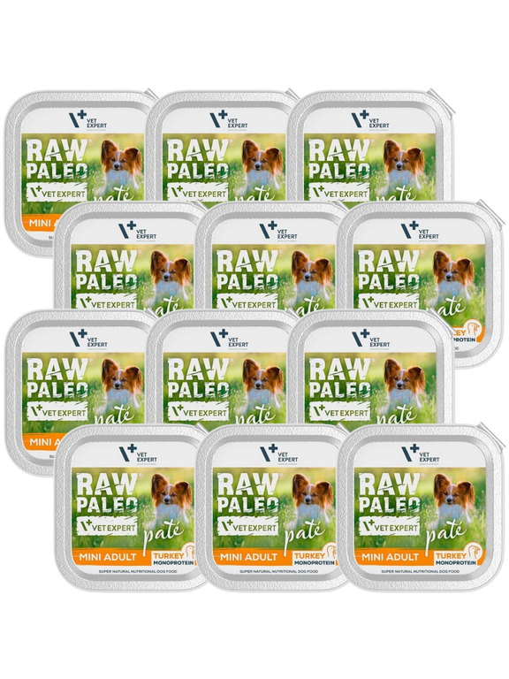 Vetexpert Raw Paleo Pate Mini Adult Turkey 12x150g - indyk tacka