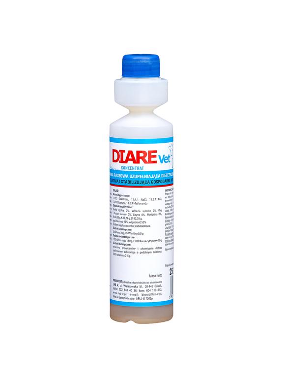 Lab-v Diare Vet - Mieszanka Paszowa Uzupełniająca Dietetyczna Dla Zwierząt Po Zaburzeniach Trawiennych 250ml