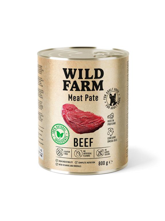 WILD FARM Pate Beef 800g bezglutenowa karma dla psa