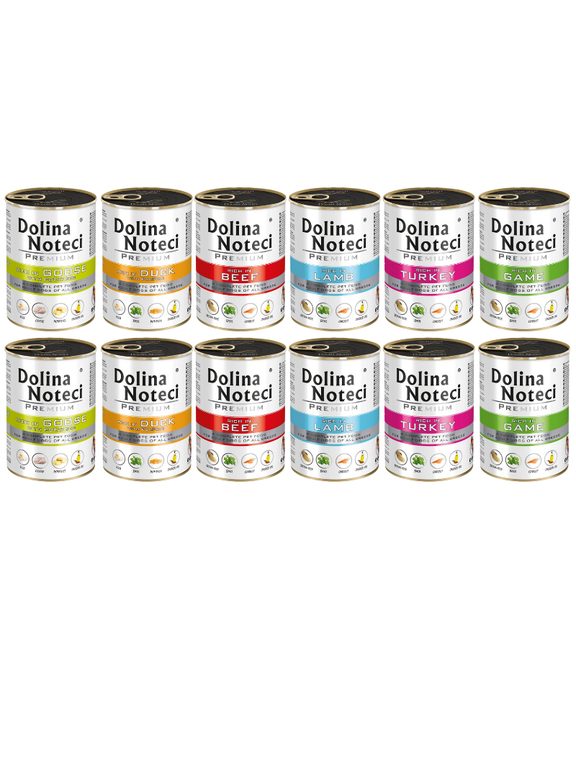 Dolina Noteci PREMIUM mix smaków bez ryb i kurczaka 12x400g