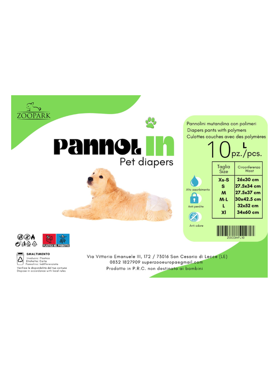 PannolIN Pieluchy dla suczki rozm. L 32x52cm 10szt/opak.