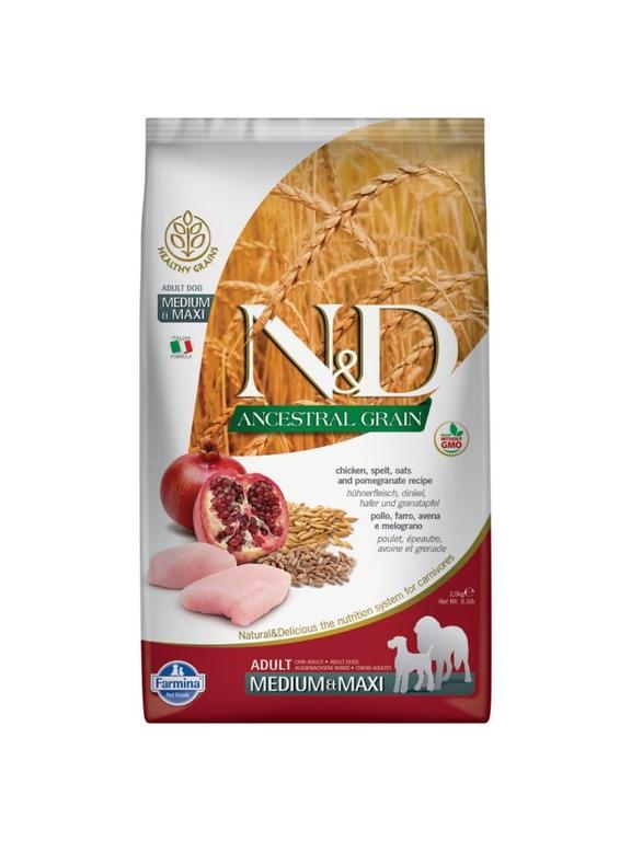 Farmina N&D Ancestral Grain canine CHICKEN & POMEGRANATE ADULT MEDIUM&MAXI  12kg / Opakowanie uszkodzone (8575) !!!