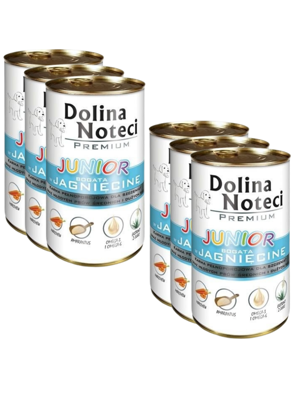Dolina Noteci PREMIUM Junior bogata w jagnięcinę 6 x 400g