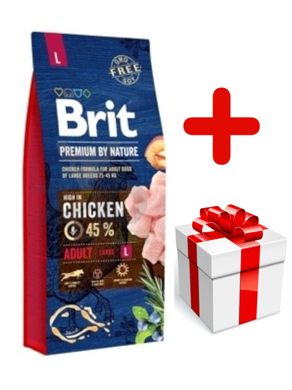 BRIT Premium By Nature Adult L 15kg + niespodzianka dla psa GRATIS!