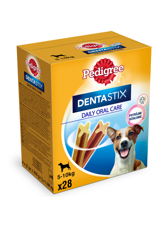 PEDIGREE DentaStix (małe rasy) przysmak dentystyczny dla psów 28 szt. - 4x110g