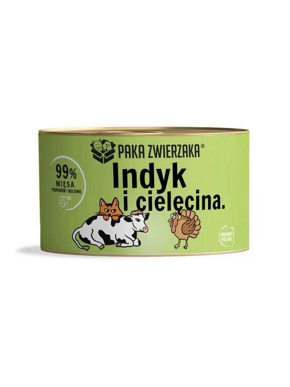 Paka Zwierzaka- karma mokra dla kota Indyk i cielęcina 200g