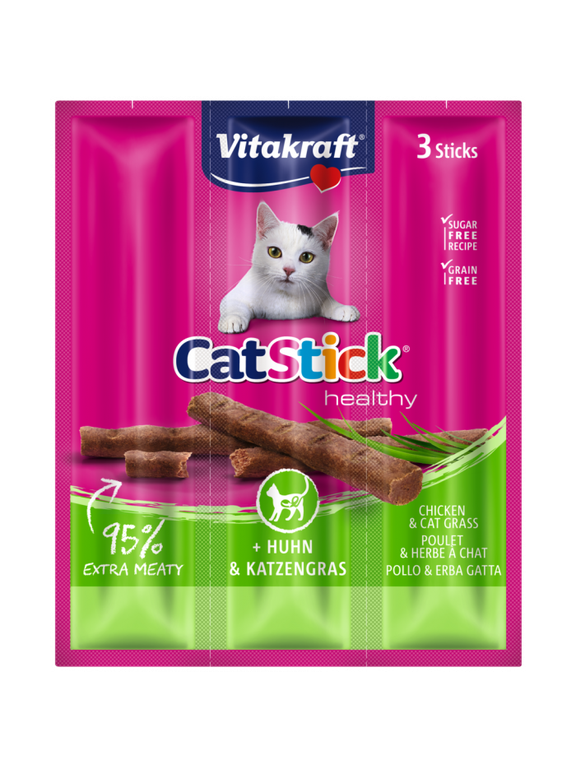 VITAKRAFT Kabanosy Cat Stick z kurczakiem i trawą dla kota 18g