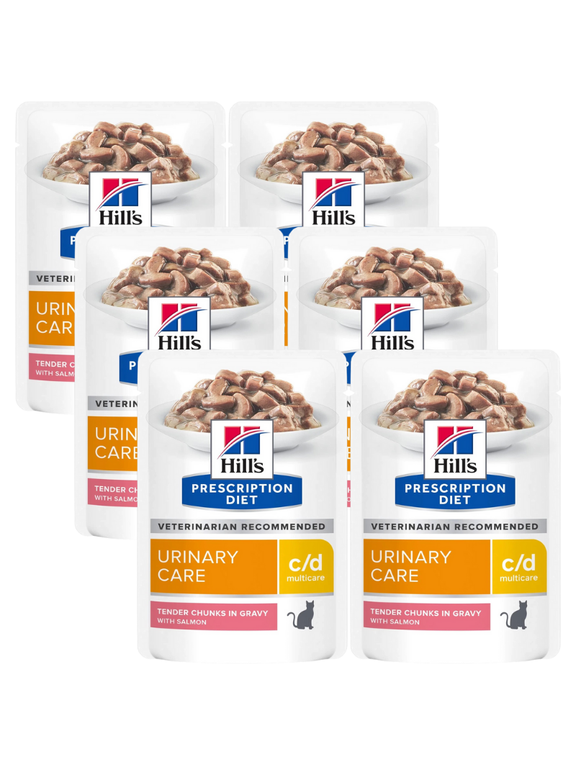 HILL'S PD Prescription Diet Feline c/d Salmon 6x85g saszetka