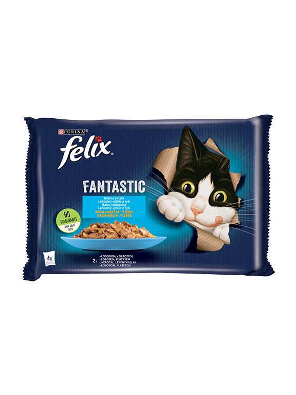 FELIX Rybne Smaki w galaretce z łososiem i gładzicą  4x85g