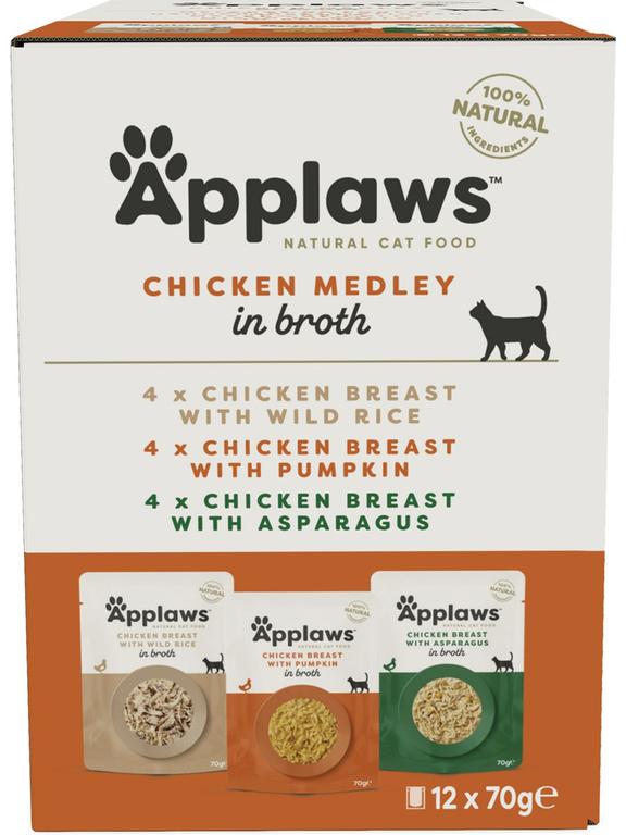 Applaws Cat Tin Multipack Chicken Collection in Broth 12x70g