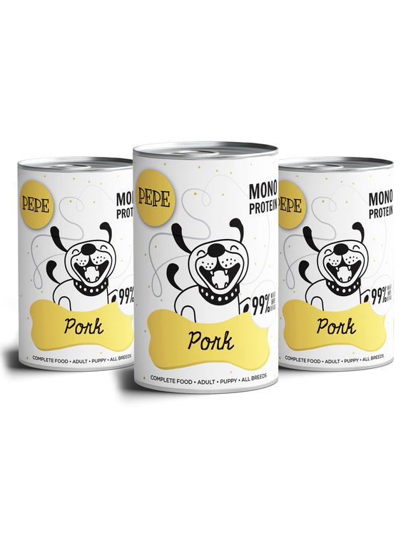 PEPE MONO PROTEIN Pork (wieprzowina) 3x400g