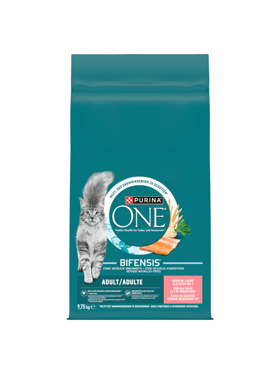 Purina One Adult Łosoś&Pszenica karma dla dorosłych kotów 9,75 kg/ uszkodzone (7478)!!!