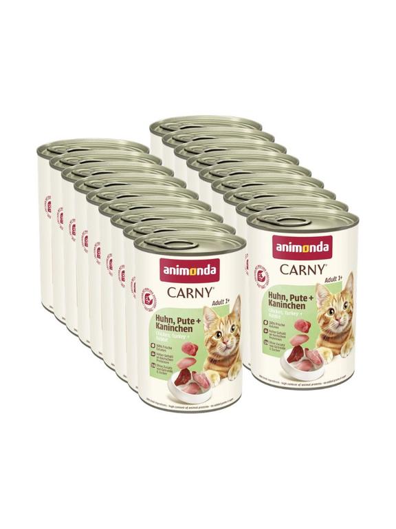 ANIMONDA Cat Carny Adult smak: kurczak, indyk, królik 18x400g