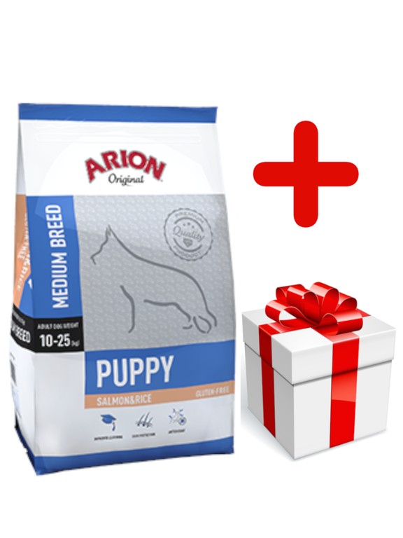 ARION Original Puppy Medium Breed Salmon & Rice 12kg + niespodzianka dla psa GRATIS!