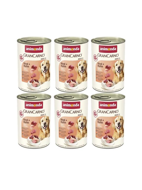 ANIMONDA GranCarno Adult Dog smak: Wołowina + kurczak 6x400g