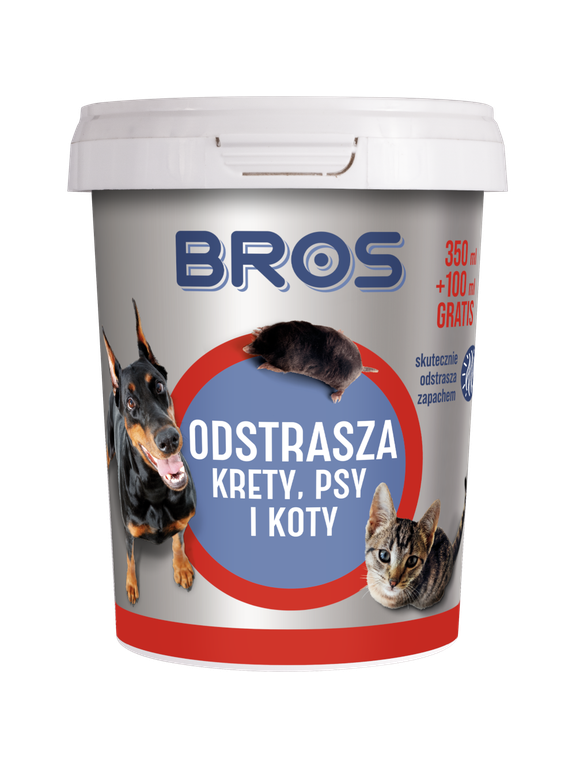 Bros Proszek odstrasza krety, psy i koty  450ml