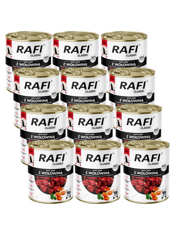 DOLINA NOTECI Mokra karma dla psa Rafi Classic z wołowiną 12x800g