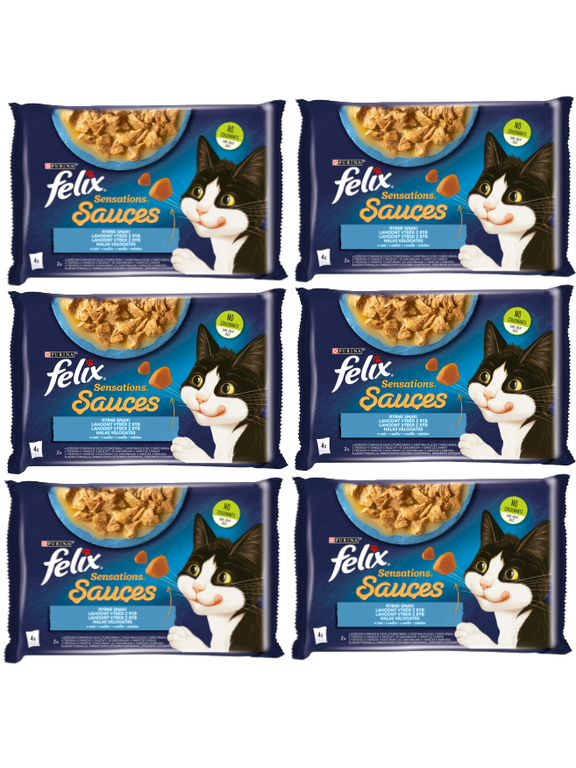 FELIX Sensations Sauces Karma dla kotów rybne smaki w sosie 12x(4x85g)