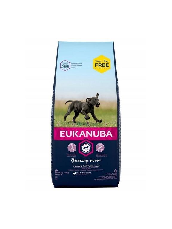 EUKANUBA Puppy&Junior Large Breed Chicken 15kg +3kg GRATIS