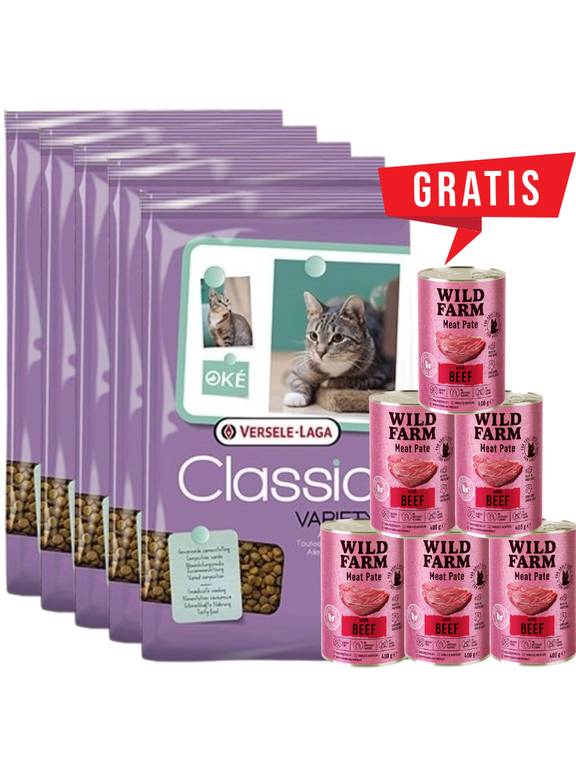 VERSELE-LAGA Classic Cat Variety 5x4kg + GRATIS!