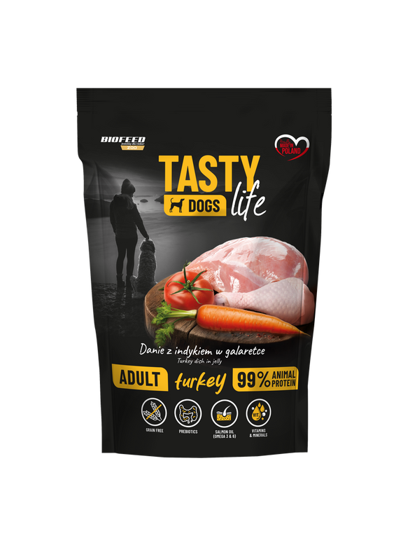 Tasty Dogs Life Danie z indykiem w galaretce 500g