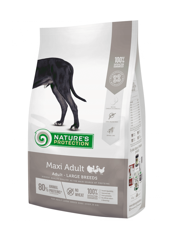 NATURES PROTECTION Maxi Adult 4kg//Opakowanie uszkodzone (4404,4415) !!!